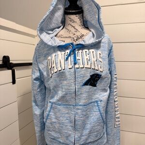 Carolina Panthers Women’s Full-Zip Hoodie – Light Blue